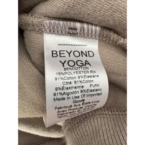Beyond Yoga Tropez Crop Pullover Size XL Terry Cloth Birch Brown Slouchy V Neck thumbnail 8