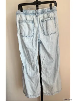 GAP Denim Easy Wide Leg Pant Drawstring Small thumbnail 3