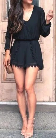 ASTR Black Romper thumbnail 2