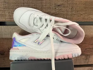 Iridescent and white new balance sneakers thumbnail 7