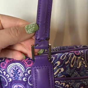 Vera Bradley Crosstown Tote Shoulder Bag Purple Lilac Tapestry Retired Pattern thumbnail 13