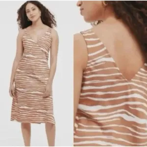 ✨A New Day Women's Slip Sz Small Dress Brown Zebra Striped✨ thumbnail 8