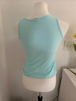 😻💘 Custest y2k Las Vegas Women’s Light Blue Ribbed Tank Top thumbnail 4