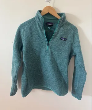 Patagonia Better Sweater 1/4 Zip Pullover Teal Heather Fleece Womens Small thumbnail 1
