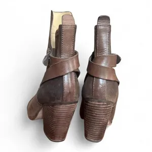 Rag & Bone Kinsey Ankle Boots Brown Suede Wrap Strap Block Heel Womens 39.5 9.5 thumbnail 6