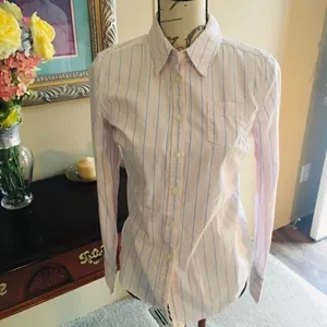 Tommy Hilfiger Pink Striped Button Down Blouse thumbnail 7