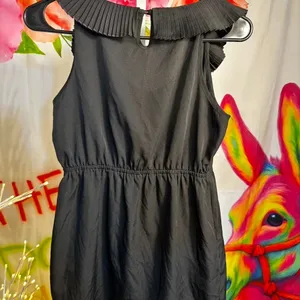 X65. Motherhood Maternity black shirt with ruffle collar Size S thumbnail 2