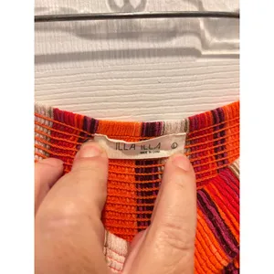 ILLA ILLA Womens Orange Striped Smocked High Waist‎ Wide Leg Palazzo Pants L thumbnail 6