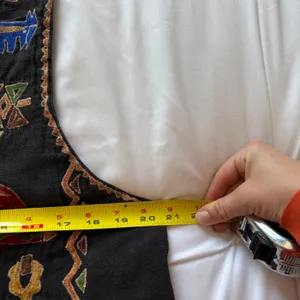 Vintage DD Black Embroidered Tribal Aztec Animal Cotton Vest Medium Boho Y2K 80s thumbnail 5