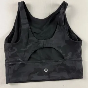 Lululemon Black Camo Stronger As One Long Line Bra Size 4 thumbnail 3