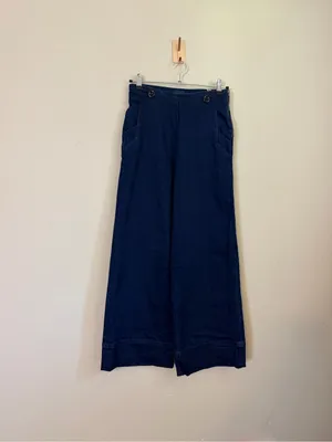 Anthropologie‎ Maeve Sailor Wide Leg Jeans Dark Wash Flare Size 27 Tall thumbnail 2