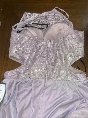 NWT Prom Dress Size 7 Lavender Sequin Lace Rhinestone Formal Homecoming Gown thumbnail 3