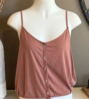 AMERICAN EAGLE Button-Front Tank Top Size XL NWT Summer Preppy Boho thumbnail 1