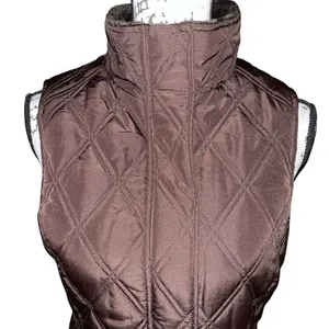 Weatherproof Garment Company Brown Quilted Vest Faux Fur Collar Small‎ thumbnail 4