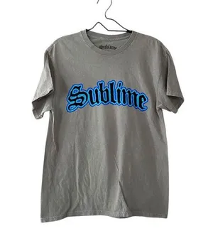 Sublime Tan Flaming Heart Graphic T Shirt Size Small Short Sleeves Cotton Tee thumbnail 1