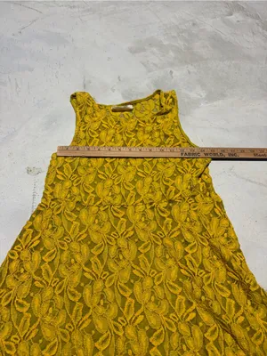 Free people miles of lace Yellow Lace Floral A-Line mini Dress small thumbnail 7