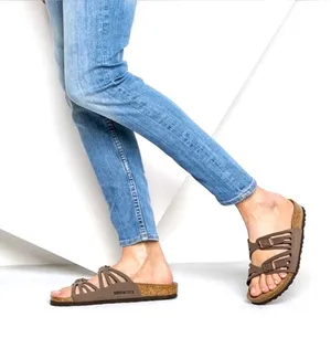 Birkenstock Granada Brown Leather Strappy Sandals Cork Footbed Sandals SZ 8 thumbnail 1
