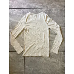 Quince NWOT Organic Cotton Ribbed Long Sleeve Crew Neck Top Oatmeal Beige Small thumbnail 7