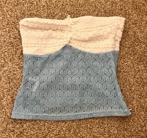 summer eyelet crop top Blue thumbnail 1