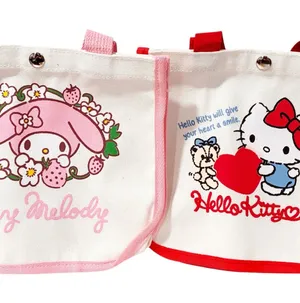 My Melody Hello Kitty Mini Canvas Tote Bag Lot of 2 NEW thumbnail 1