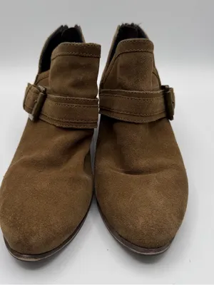 Steve Madden Alanza Olive Suede Ankle Boots Womens 6 Western Buckle Moto thumbnail 2