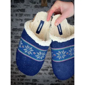Lands end | blue Sherpa lined slippers thumbnail 5