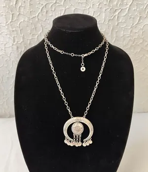 Karma Bella Women's Necklace Vintage Silver Tone Metal Western Cowgirl Hippy thumbnail 1