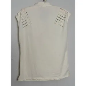 Soothfeel Shirt Womens Small Cream Butter Yellow Sleeveless Golf V Neck Vented thumbnail 4