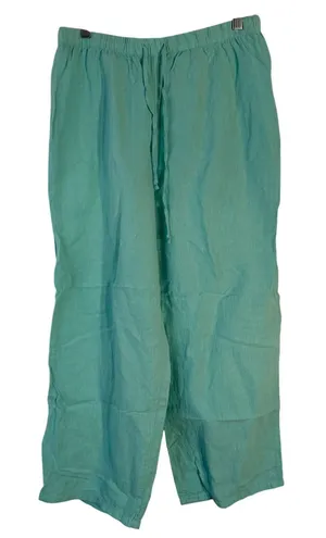 Hot Cotton‎ by Marc Ware Linen Blend Wide Leg Drawstring Pants Seafoam Green M thumbnail 1