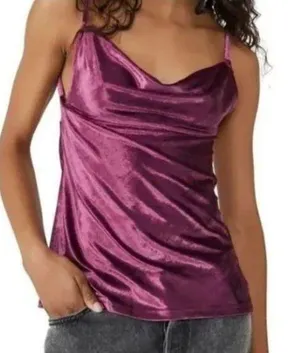 Free People All Night Velvet Tunic Tank Purple Fig Jam Size Small thumbnail 1