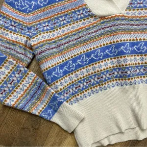 J Crew Fair Isle Sweater Retro 70s-Inspired Womens XS Lambswool Blend​ thumbnail 2