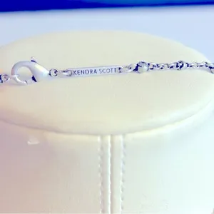 Kendra Scott Antique Silver Crystal Single‎ Strand Satellite Necklace thumbnail 4
