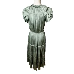 Reset by Jane Kianna Long Short Sleeve Ruffle Dress sage green S thumbnail 4