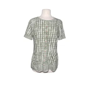 ANTHROPOLOGIE PILCRO Women’s Green Printed Front Pocket Knit Top thumbnail 2