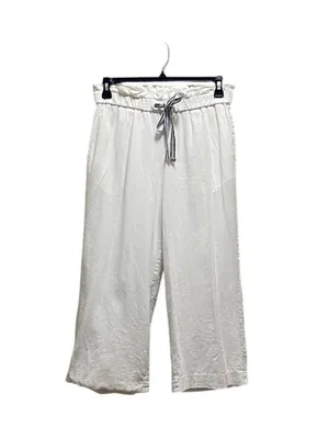 1901 Linen Blend Lined Pants White Size M Beach Coastal Minimalist Vacation Cute thumbnail 2