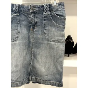Arizona Jeans Co. Women's Denim Jean Skirt Braided Belt Loops 27" Waist thumbnail 3