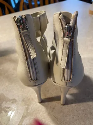 White House Black Market Strappy Open-Toe Heeled Sandals - Cream thumbnail 4