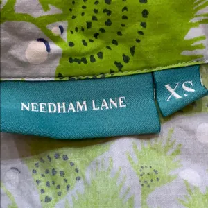 Needham Lane XS Green & Blue Palm Frond Pajamas thumbnail 3