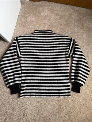 Anthropology Line & Dot Sydney Balloon Sleeve Striped Sweater. Size XS thumbnail 3