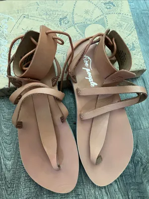 Free People Vachetta Vacation Day Wrap Leather Lace-Up Gladiator Sandals thumbnail 2