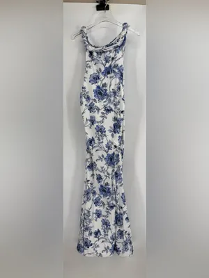 Club l London LITA Blue Floral Twisted Asymmetric Maxi Dress size 4 thumbnail 5