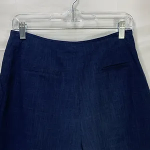 Gilli Navy Blue Linen Button Fly High Waisted Shorts Size Medium thumbnail 6
