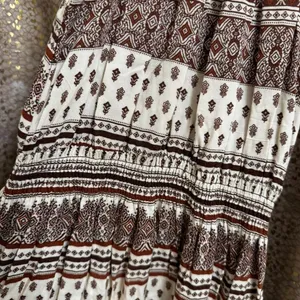 I Love H81 Long Maxi Brown Ivory Pattern Boho Halter‎ Neck Dress Small thumbnail 7