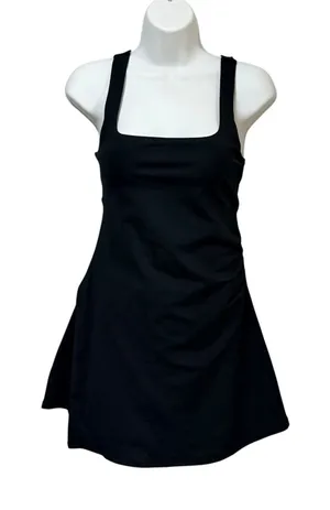 QIQIWUBA Womens Black Athletic Tennis Dress Built-in Shorts Racerback Size S thumbnail 1