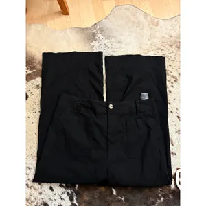 MAEVE Colette Black Linen Blend Stretch Wide Leg Pants size 34 thumbnail 2