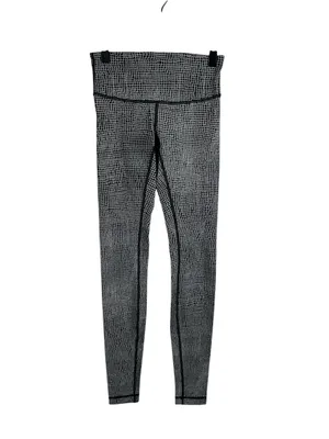 Lululemon Wunder Under Pant III Fall Net White Black‎ Leggings Size 2 thumbnail 3