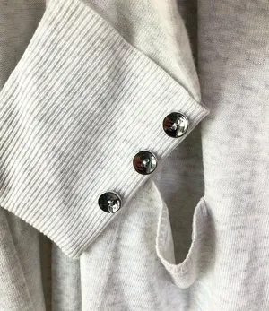 Verve Ami Gray Sweater Cardigan with button accent M thumbnail 3