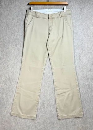 Y2K Abercrombie & Fitch‎ Womens Khaki Chino Pants Low Rise Bootcut Tan Size 4 thumbnail 1