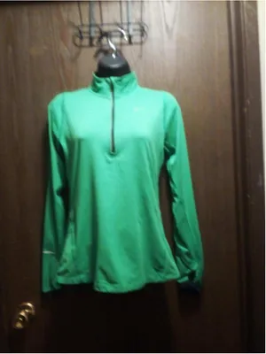 Nike Pro Dri-FIT Women's Green Quarter-Zip Pullover - Size XS - JC372 thumbnail 8