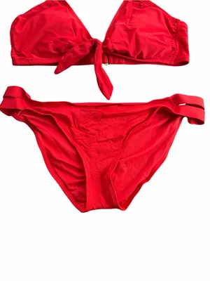 Kona Sol Women's Red Front Tie Bikini Two Piece Swimsuit Set Size XL thumbnail 3